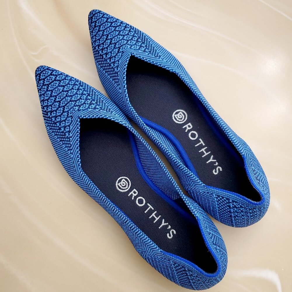 Rothy's The Point Blue Lapis Python Snake Print W… - image 1